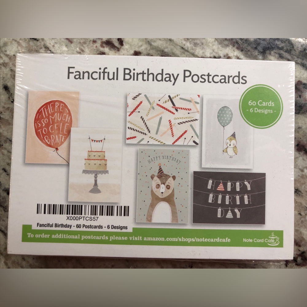 Birthday postcards. 60 pack, new